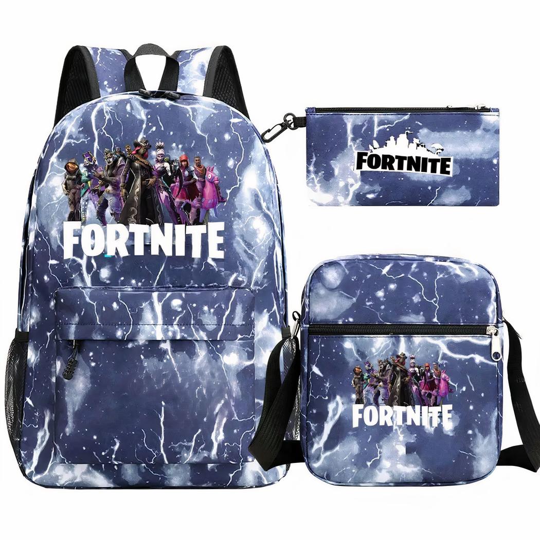 Fortnite blauwe rugzak met bliksemschichten 3-delige set - Afbeelding 8