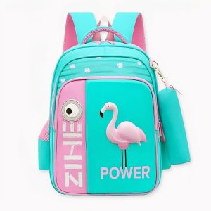 3D roze flamingo schoolrugzak